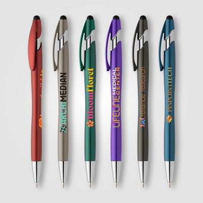 La Jolla Recycled Plastic Metallic Stylus Pen - Full-Color Inkjet